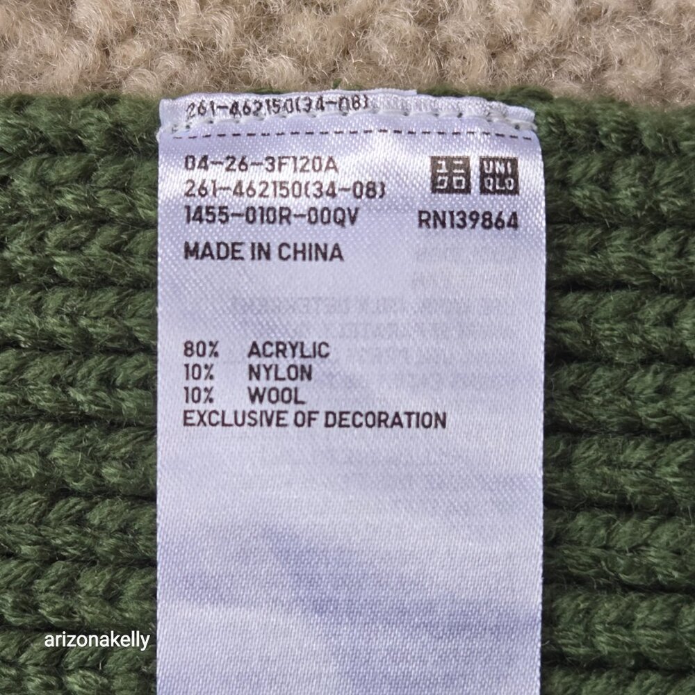 Anya Hindmarch x Uniqlo Heattech Knit Scarf Green - Picture 7 of 7